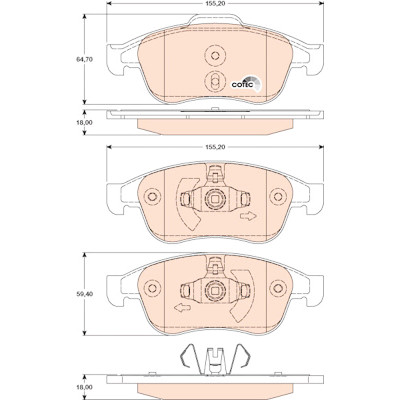 Set di 4 pastiglie freno COTEC TRW GDB1789