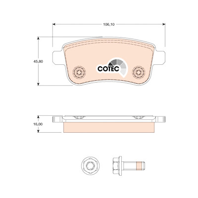 Set di 4 pastiglie freno COTEC TRW GDB1791