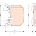 Set di 4 pastiglie dei freni
