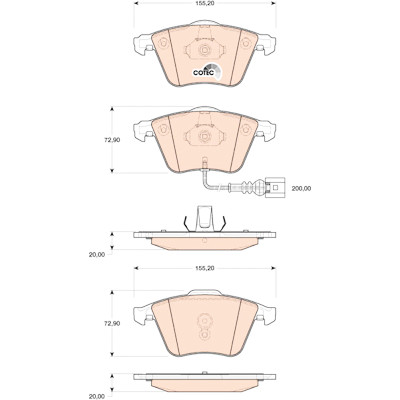 Set di 4 pastiglie freno COTEC TRW GDB1809