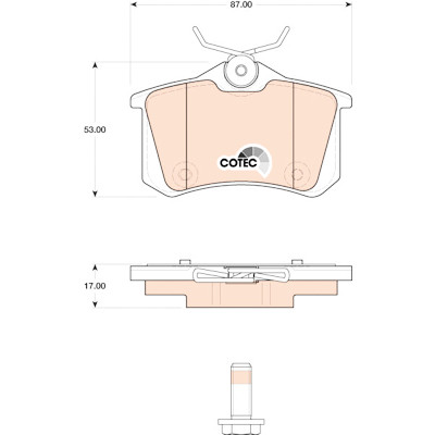 Set di 4 pastiglie freno COTEC TRW GDB1813