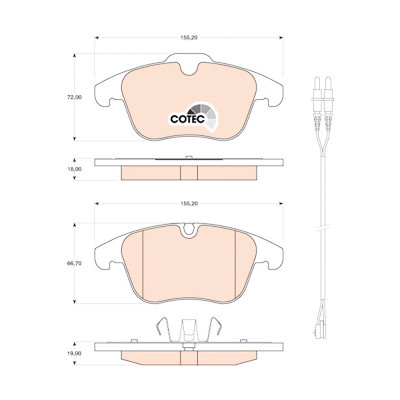 Set di 4 pastiglie freno COTEC TRW GDB1818