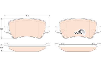 Set di 4 pastiglie freno COTEC TRW GDB1831