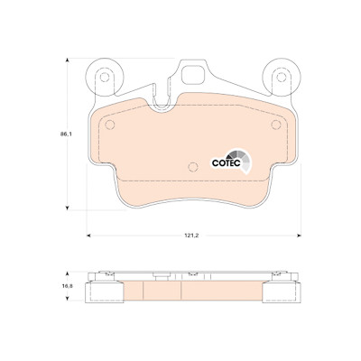 Set di 4 pastiglie freno COTEC TRW GDB1836
