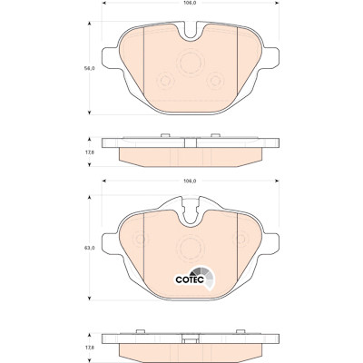 Set di 4 pastiglie freno COTEC TRW GDB1840