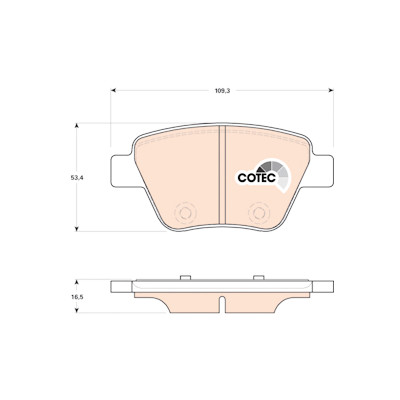 Set di 4 pastiglie freno COTEC TRW GDB1841