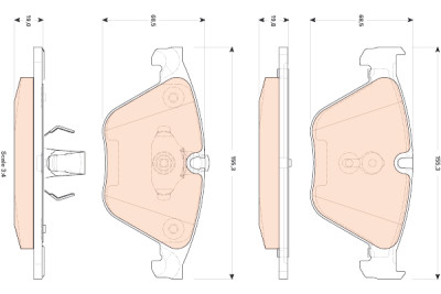 Set di 4 pastiglie freno TRW GDB1854