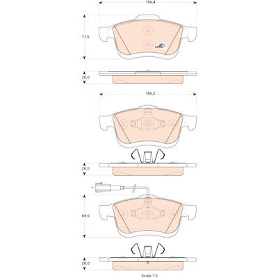 Set di 4 pastiglie freno COTEC TRW GDB1864