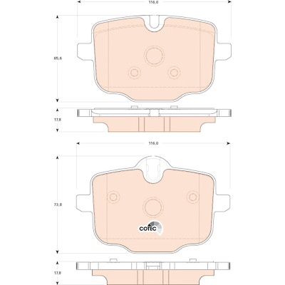 Set di 4 pastiglie freno COTEC TRW GDB1869