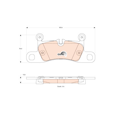 Set di 4 pastiglie freno COTEC TRW GDB1875