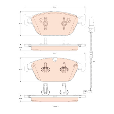 Set di 4 pastiglie freno COTEC TRW GDB1884