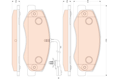 Set di 4 pastiglie freno COTEC TRW GDB1885