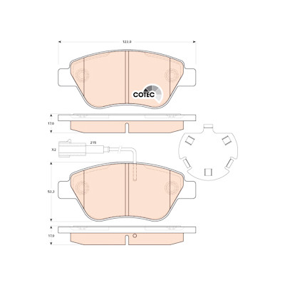 Set di 4 pastiglie freno COTEC TRW GDB1891