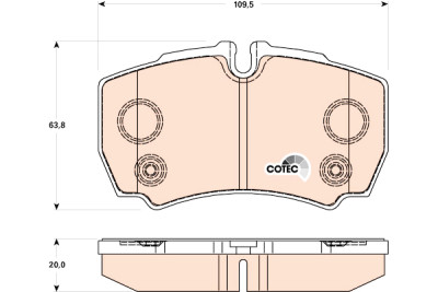 Set di 4 pastiglie freno COTEC TRW GDB1901
