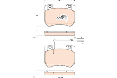 Set di 4 pastiglie freno COTEC TRW GDB1904