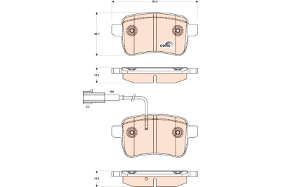Set di 4 pastiglie freno COTEC TRW GDB1905