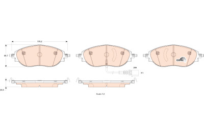 Set di 4 pastiglie freno COTEC TRW GDB1918