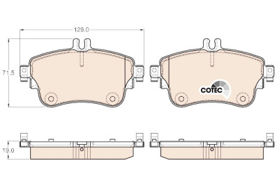 Set di 4 pastiglie freno COTEC TRW GDB1933