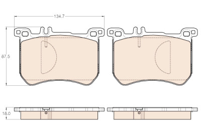 Set di 4 pastiglie freno TRW GDB2013