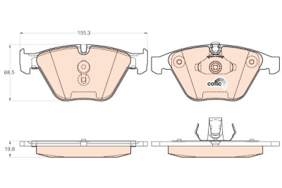 Set di 4 pastiglie freno COTEC TRW GDB2021