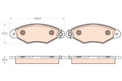 Set di 4 pastiglie freno TRW GDB2024