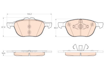 Set di 4 pastiglie freno TRW GDB2043
