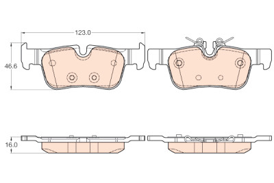 Set di 4 pastiglie freno TRW GDB2063