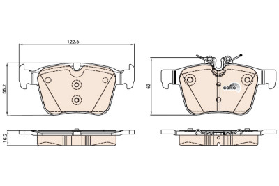 Set di 4 pastiglie freno COTEC TRW GDB2071