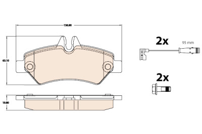 Set di 4 pastiglie freno TRW GDB2076