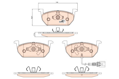 Set di 4 pastiglie freno COTEC TRW GDB2080