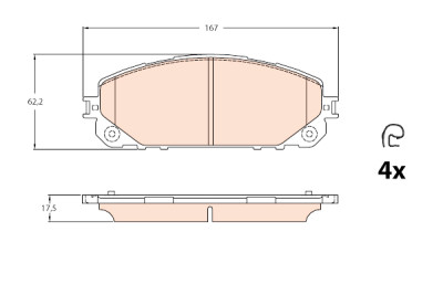 Set di 4 pastiglie freno TRW GDB2094