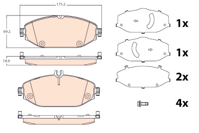 Set di 4 pastiglie freno TRW GDB2097