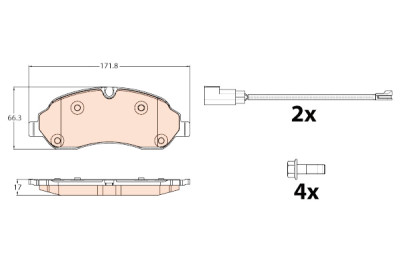 Set di 4 pastiglie freno TRW GDB2117