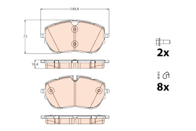 Set di 4 pastiglie freno TRW GDB2121