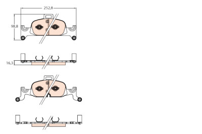 Set di 4 pastiglie freno TRW GDB2126
