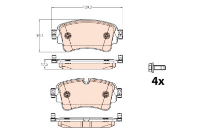 Set di 4 pastiglie freno TRW GDB2132