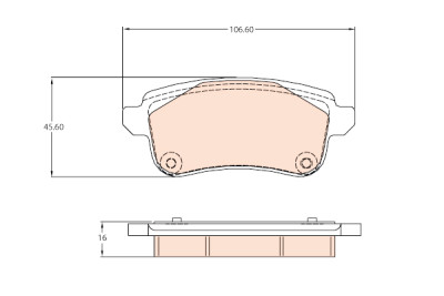 Set di 4 pastiglie freno TRW GDB2136