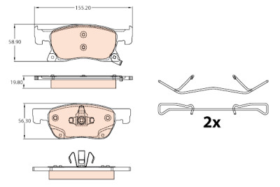 Set di 4 pastiglie freno TRW GDB2138