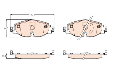 Set di 4 pastiglie freno TRW GDB2143