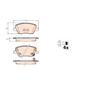 Set di 4 pastiglie freno TRW GDB2151
