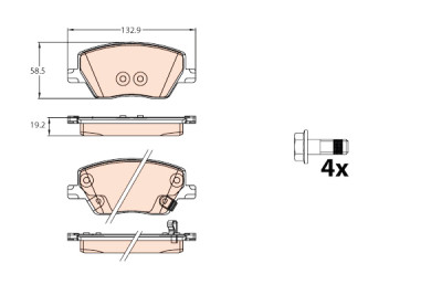 Set di 4 pastiglie freno TRW GDB2151