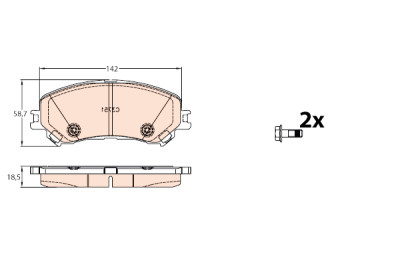 Set di 4 pastiglie freno TRW GDB2152