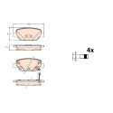 Set di 4 pastiglie freno TRW GDB2156