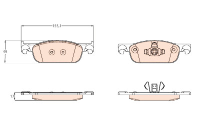 Set di 4 pastiglie freno TRW GDB2157