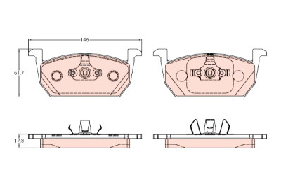 Set di 4 pastiglie freno TRW GDB2159