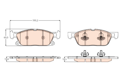 Set di 4 pastiglie freno TRW GDB2167