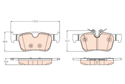 Set di 4 pastiglie freno TRW GDB2168