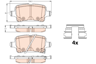 Set di 4 pastiglie freno TRW GDB2180