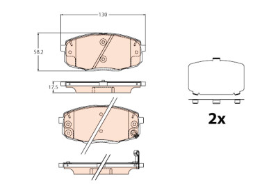 Set di 4 pastiglie freno TRW GDB2192