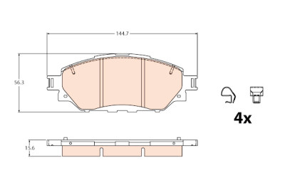 Set di 4 pastiglie freno TRW GDB2196